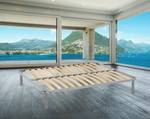 Doppelbettboden Margaret Beige - Holz teilmassiv - 160 x 32 x 190 cm