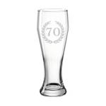 Weizenbierglas mit Jubil盲um 70. Gravur