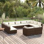 Garten-Lounge-Set (11-teilig) 3013634-15 Braun - Weiß - Metall - Polyrattan - 70 x 61 x 70 cm