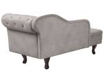 Chaiselongue NIMES Beige - Schwarz - Taupe - Armlehne davorstehend links - Textil