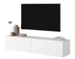 Pavas TV Möbel Weiß Lamellenfronten Weiß - Holzwerkstoff - 175 x 30 x 32 cm