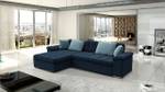 Ecksofa Diana Premium Blaubeerblau - Ecke davorstehend links - Tiefe: 280 cm