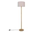 Gro脽e Stehlampe dimmbar Stoff Wei脽 Holz