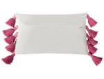 Coussin décoratif LOVELY Rose foncé - Blanc - Fibres naturelles - 50 x 4 x 30 cm