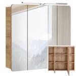 Badezimmer Set 6-tlg  weiß /Eiche Nb. Braun - Holzwerkstoff - 180 x 200 x 46 cm
