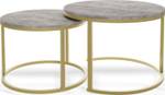 Couchtisch Rabino Gold 2er-Set Beton Dekor