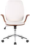 Chaise de bureau Burbank Imitation noyer - Blanc