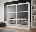 ARMOIRE À PORTES COULISSANTES MIROR Largeur : 200 cm - Argenté