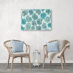 Wandbild Blau Muscheln 90 x 60 cm