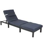 Chaise longue poly-rotin A51 Premium Anthracite - Gris