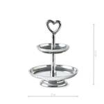 Etagere Lovely Heart Silber - Metall - 15 x 20 x 15 cm