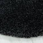 Tapis shaggy UNI B ⌀200 noir Noir - 200 x 200 cm