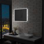 Badezimmerspiegel mit LED&Touch-Sensor Silber - Glas - 80 x 60 x 1 cm