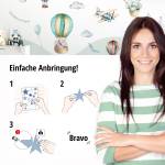 Wandtattoo Set Fahrzeuge Luft und Land Kunststoff - 126 x 30 x 126 cm