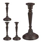 4x Bougeoir décoratif vintage Noir - Marron foncé