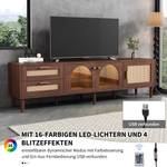 TV-Lowboard Coeus Ⅲ Braun - Holzwerkstoff - Metall - Polyrattan - 40 x 50 x 180 cm