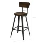 Tabouret de bar Midland Marron - Métal - 41 x 103 x 51 cm