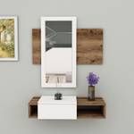Tina Konsolentisch mit Spiegel Braun - Weiß - Holzwerkstoff - Kunststoff - 80 x 80 x 30 cm