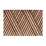Paillasson rayures en fibres de coco Beige - Noir - Fibres naturelles - Matière plastique - 60 x 2 x 40 cm