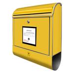 Briefkasten Stahl Briefkasten Gelb Grau - Metall - 38 x 46 x 13 cm