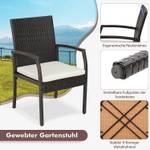 Gartenstuhl Polyrattan (2er Set) Braun - Rattan - 55 x 89 x 62 cm