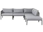 Lounge Set FORANO 2-tlg Schwarz - Grau - Metall - 220 x 63 x 220 cm