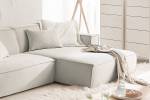 Ecksofa SAMU Sofa Feincord Silber - Ecke davorstehend rechts