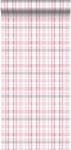 Tapete Karomuster 7140 Pink - Naturfaser - Textil - 53 x 1005 x 1005 cm