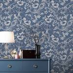 Vliestapete Summerhill Blau - Papier - Kunststoff - Textil - 52 x 52 x 1000 cm