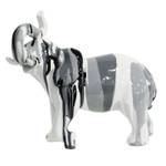 Statue éléphant noir gris clair et foncé Gris - Porcelaine - 24 x 20 x 8 cm