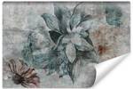 Fototapete BLUMEN Beton Optik Vintage Blau - 90 x 60 x 60 cm