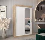 Armoire à portes coulissantes promo t2 Imitation chêne de Sonoma - Blanc - Largeur : 120 cm - 2 porte