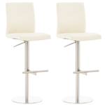 Tabouret de bar Cadiz Lot de 2 Blanc crème - Argenté