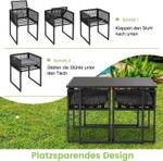 Gartenmöbel-Set Rattan (3er Set) Schwarz - Rattan