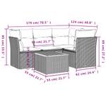 Gartensitzgruppe K350(5-tlg) Schwarz - Massivholz - 69 x 62 x 62 cm