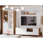 Vitrine Samuel 10 mit LED Grau - Holzwerkstoff - 97 x 202 x 42 cm