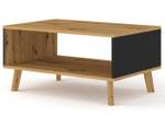 Table basse LUXI 90x60x45 Beige - Noir - Bois manufacturé - Matière plastique - 90 x 45 x 60 cm