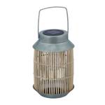 Solarlampe Rattan & Metall Braun - Silber - Metall - Rattan - 17 x 26 x 17 cm