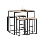 Table + 4 x Tabourets de Bar OGT15-N Bois