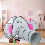 Pop Up Spielzelt Elefant Schwarz - Grau - Pink - Metall - Textil - 155 x 92 x 200 cm
