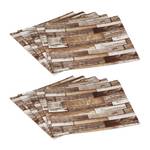 Wandpaneele Holzoptik 10er Set Braun - Kunststoff - 70 x 1 x 70 cm