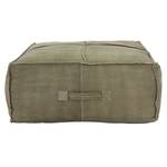 Pouf XXL 90x40x90 cm vert olive en lin Vert