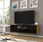 Meuble tv AURA RTV150 3D Beige - Imitation chêne marron-noir