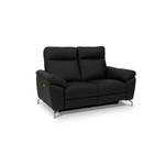 2-Sitzer Relaxsofa Selesta Schwarz - Metall - Echtleder - 96 x 101 x 162 cm