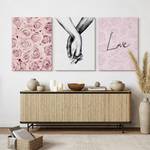 Love Set Leinwandbilder Rosen H盲nde