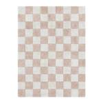 Rosa und beige karierter Teppich Pink - Naturfaser - 120 x 1 x 160 cm