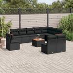 Gartensitzgruppe K6288(11-tlg) Schwarz - Massivholz - 69 x 62 x 62 cm