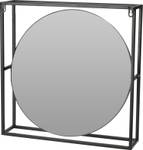 Runder Spiegel, Loft-Rahmen aus Metall Schwarz - Glas - 45 x 45 x 10 cm