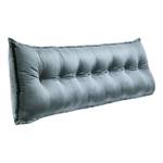 Grand coussin de lit décoratif, velours Gris - Largeur : 200 cm