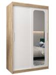 Armoire à portes coulissantes promo t2 Imitation chêne de Sonoma - Blanc - Largeur : 120 cm - 2 porte